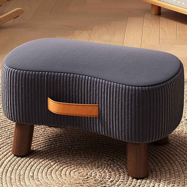 Footstool Pine Wood Frame Cushioned Stackable