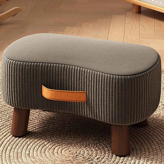 Footstool Pine Wood Frame Cushioned Stackable