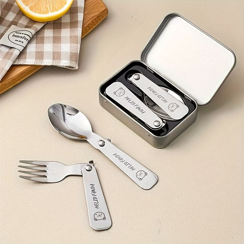 Fork & Spoon Set Foldable 304 Stainless Steel