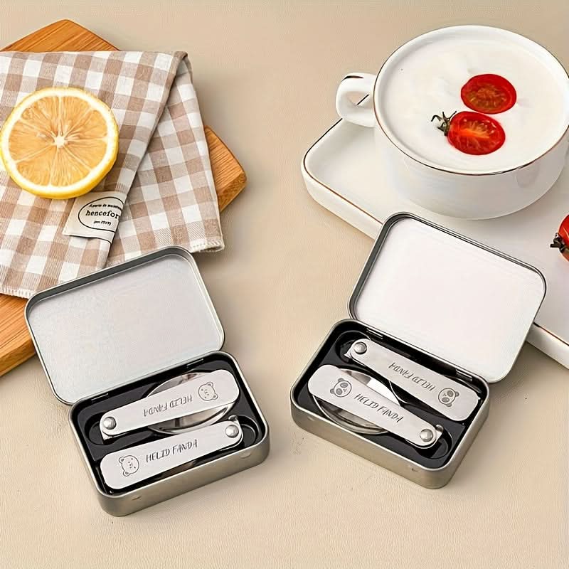 Fork & Spoon Set Foldable 304 Stainless Steel