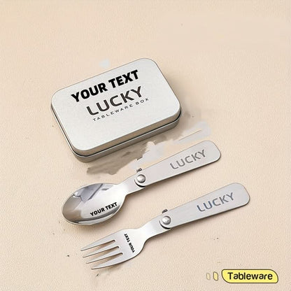 Fork & Spoon Set Foldable 304 Stainless Steel