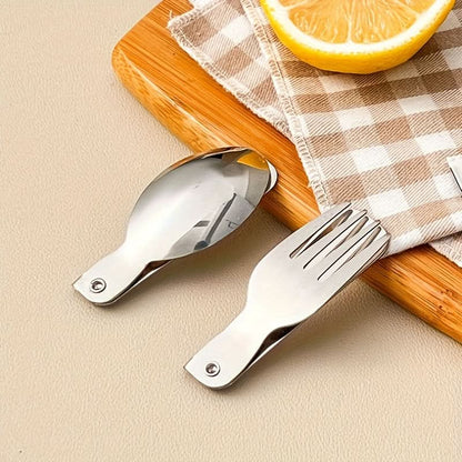 Fork & Spoon Set Foldable 304 Stainless Steel