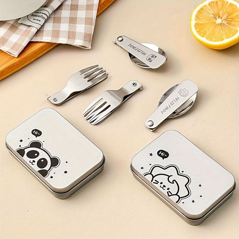 Fork & Spoon Set Foldable 304 Stainless Steel