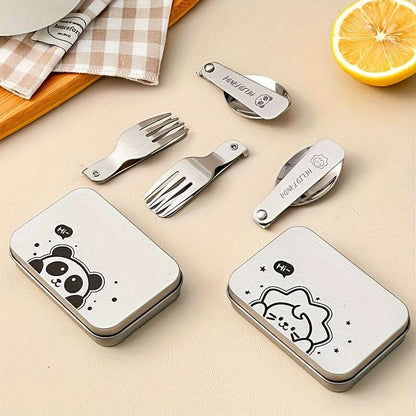 Fork & Spoon Set Foldable 304 Stainless Steel