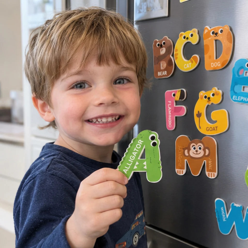 Fridge Magnets Animal-Themed Alphabet & Numbers Learning Set