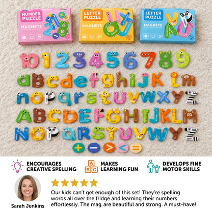 Fridge Magnets Animal-Themed Alphabet & Numbers Learning Set