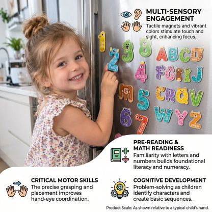 Fridge Magnets Animal-Themed Alphabet & Numbers Learning Set