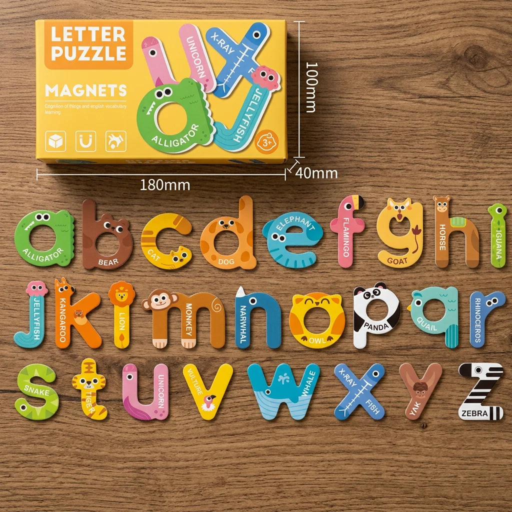 Fridge Magnets Animal-Themed Alphabet & Numbers Learning Set