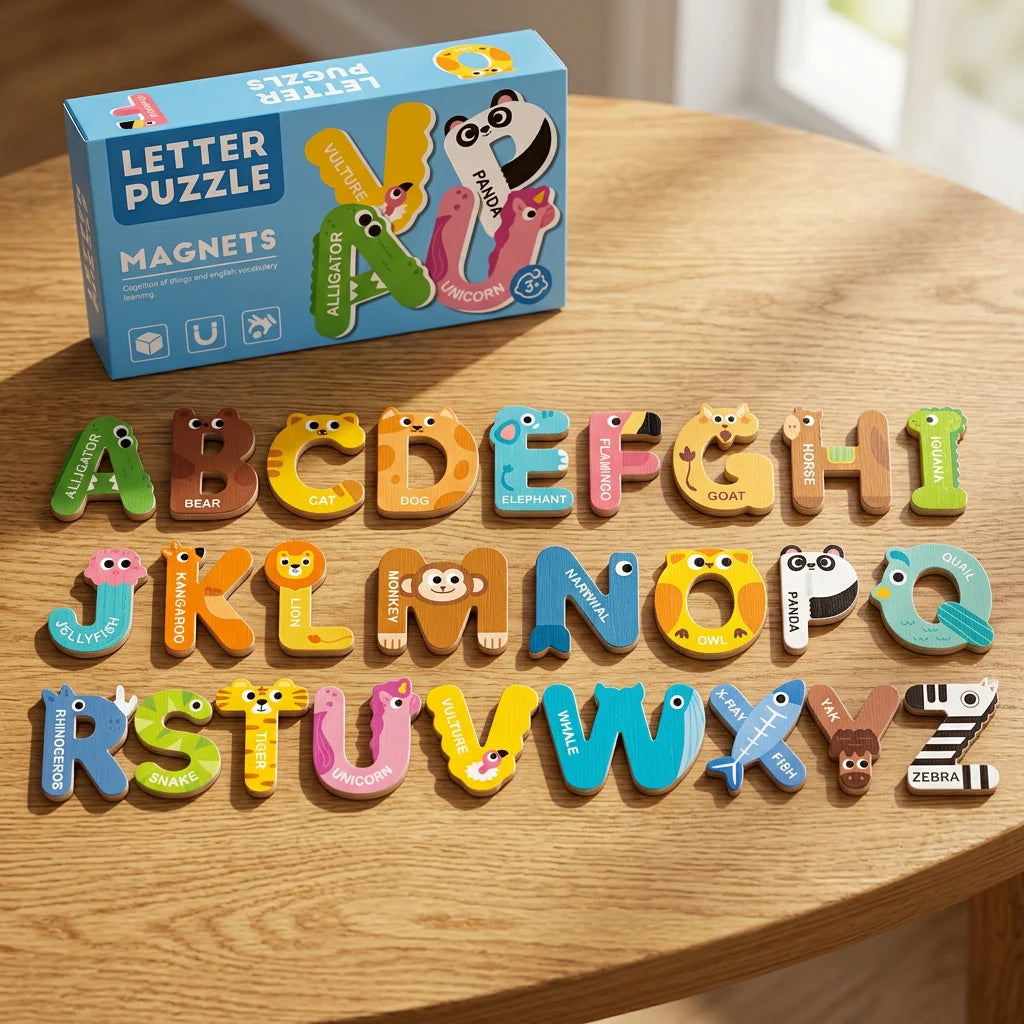 Fridge Magnets Animal-Themed Alphabet & Numbers Learning Set