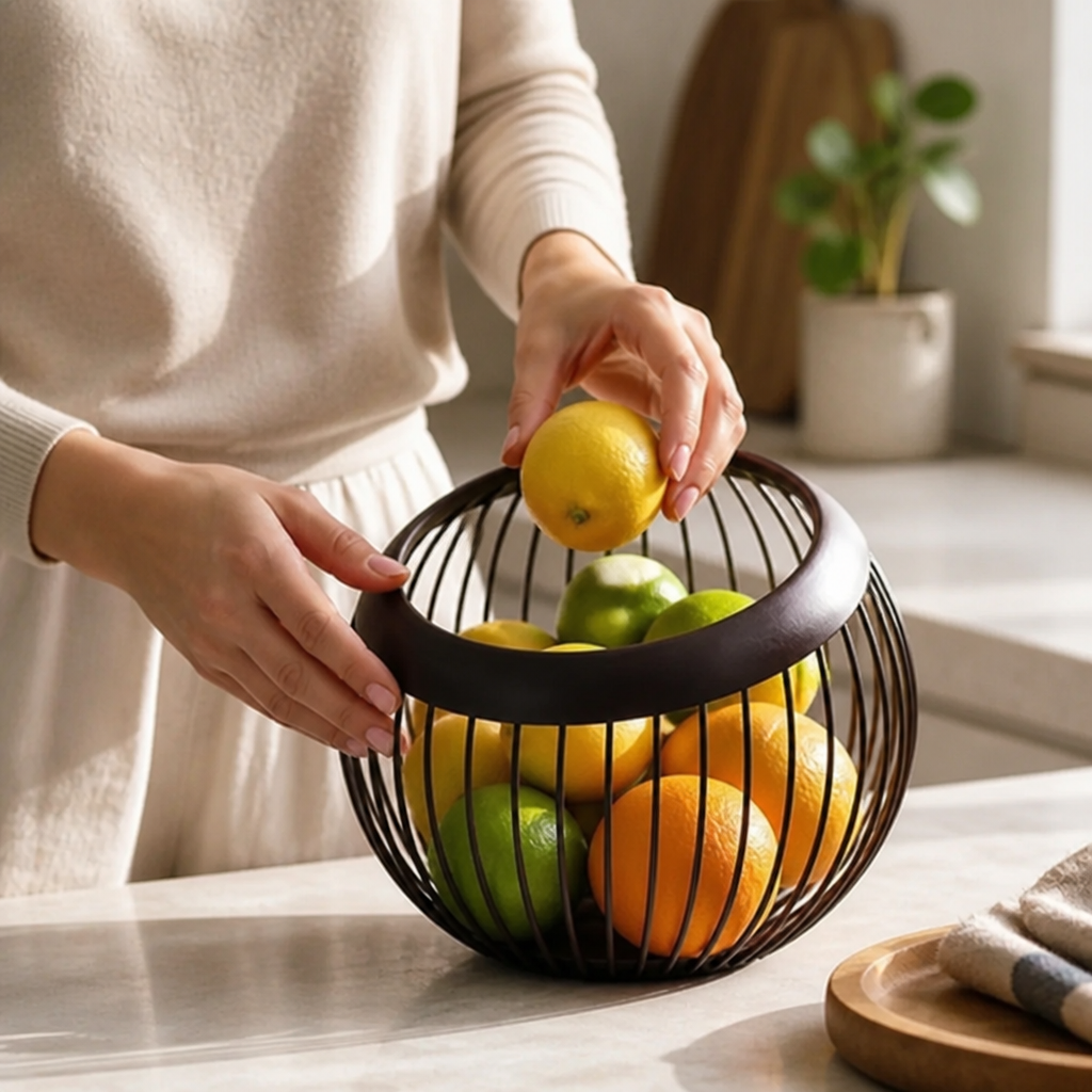Fruit Bowl Open Wire Matte Finish