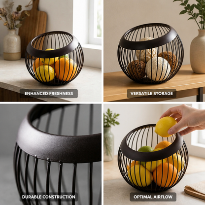 Fruit Bowl Open Wire Matte Finish