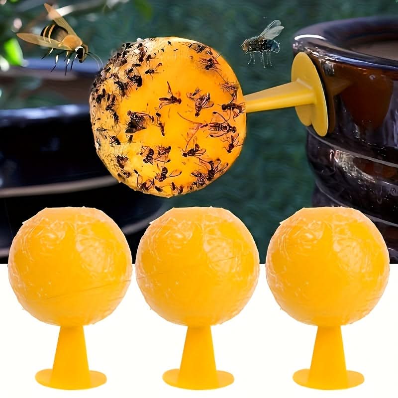 Fruit Fly Traps Sticky Ball Set of 3 Chemical‑Free