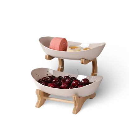 Fruit & Snack Stand Vertical Three-Tier Wood