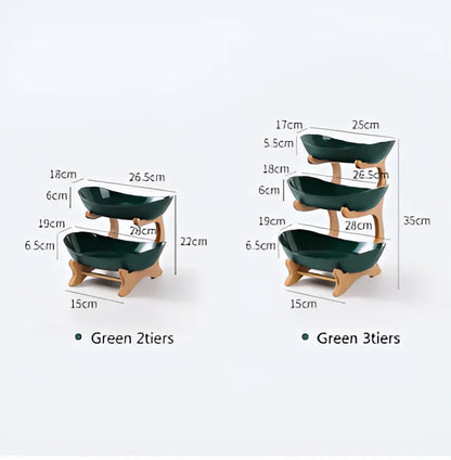 Fruit & Snack Stand Vertical Three-Tier Wood