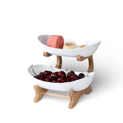 Fruit & Snack Stand Vertical Three-Tier Wood