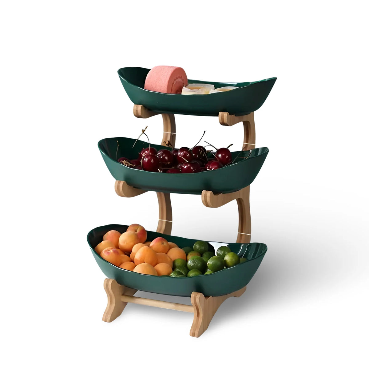 Fruit & Snack Stand Vertical Three-Tier Wood