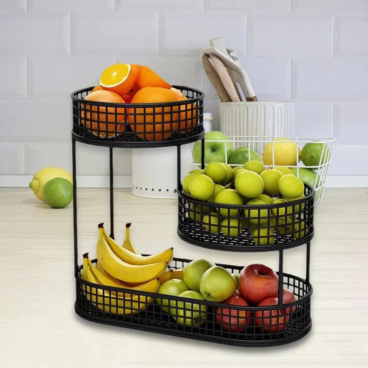Fruit Stand Multi-Tier Metal Countertop Storage