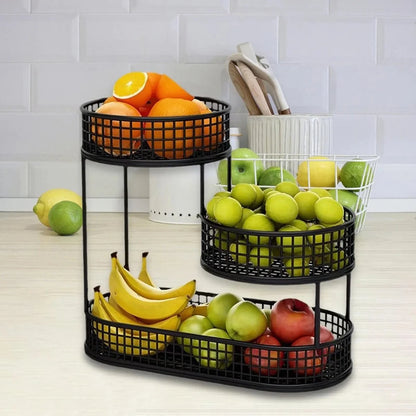 Fruit Stand Multi-Tier Metal Countertop Storage