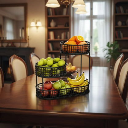 Fruit Stand Multi-Tier Metal Countertop Storage