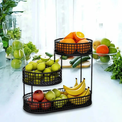 Fruit Stand Multi-Tier Metal Countertop Storage