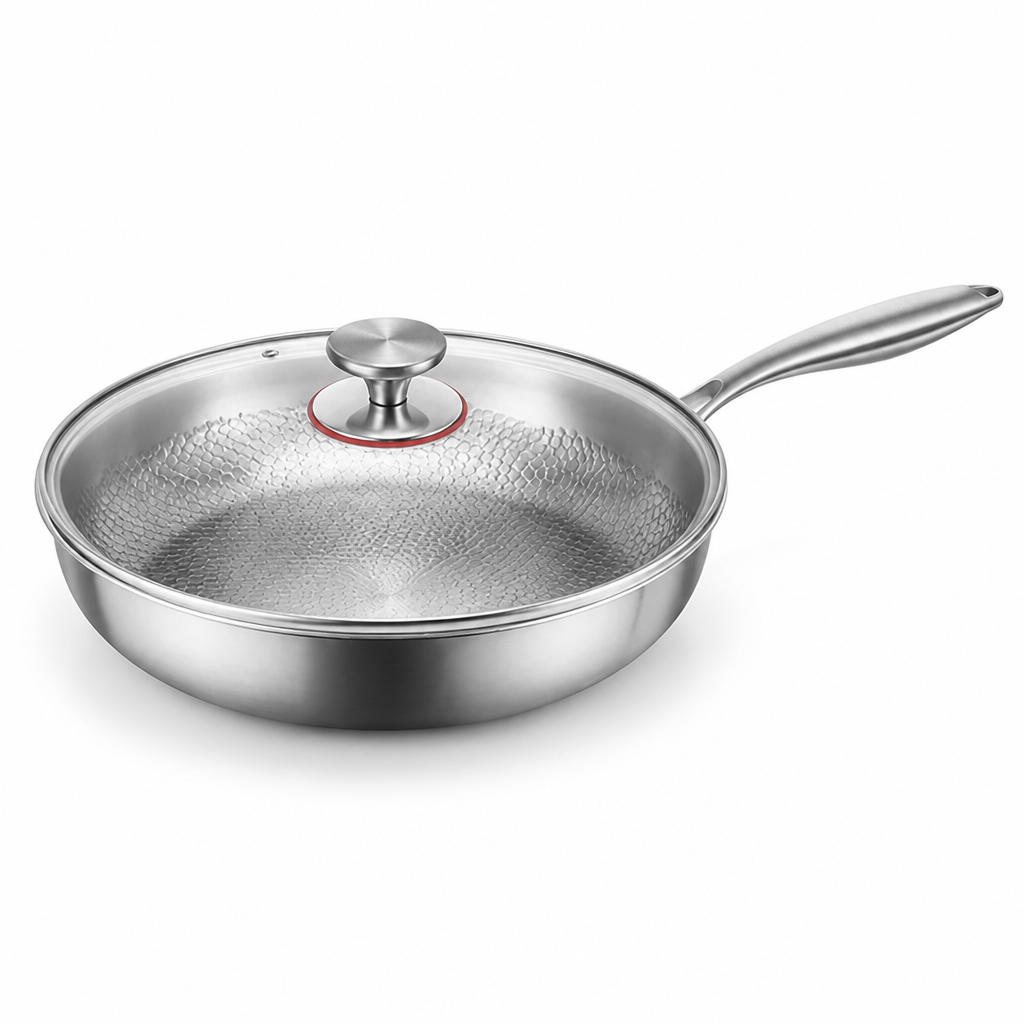 Frying Pan Hammered Titanium Natural Non-Stick Induction Compatible