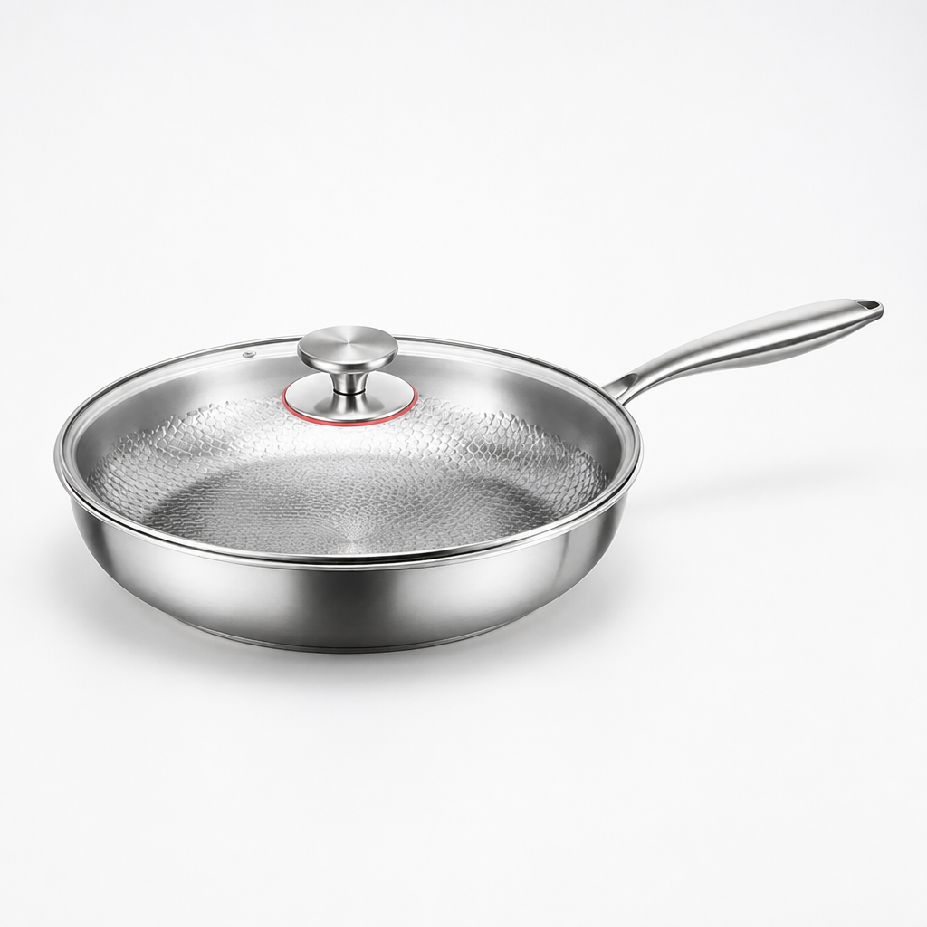 Frying Pan Hammered Titanium Natural Non-Stick Induction Compatible