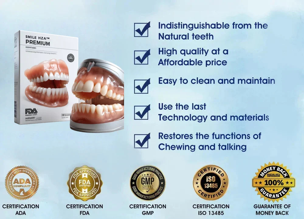 Full Denture Set Moldable Custom Fit Upper And Lower