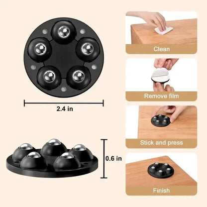 Furniture Feet Swivel Wheels Floor Protection Set of 4