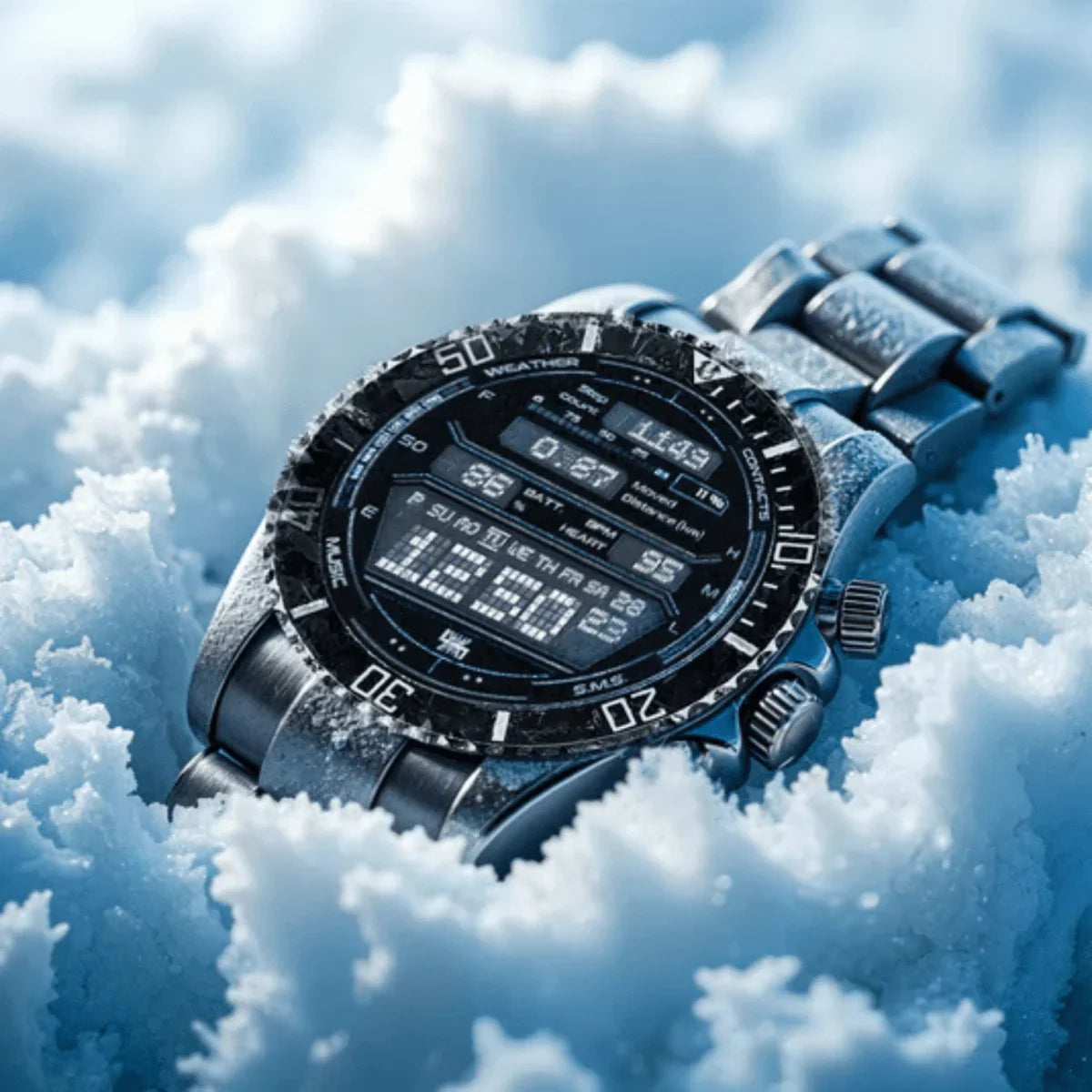 GPS Smartwatch Titanium Case Water-Resistant 21-Day Battery