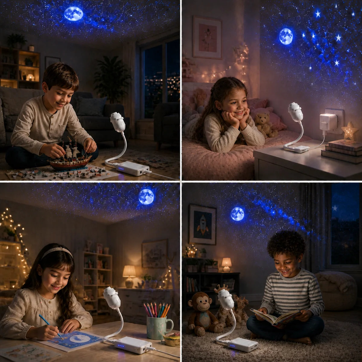 Galaxy Projector Star & Aurora Effects Dimmable USB-Powered Light