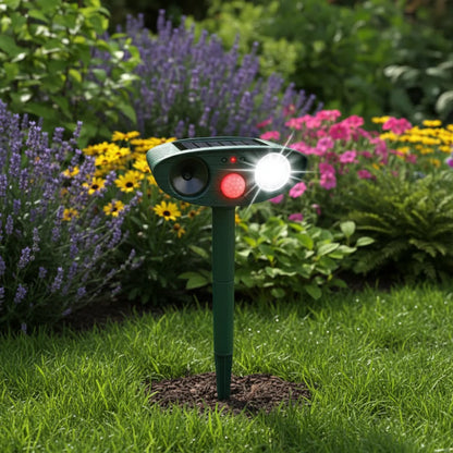 Garden Deer Repellent Solar-Powered Ultrasonic Motion-Activated