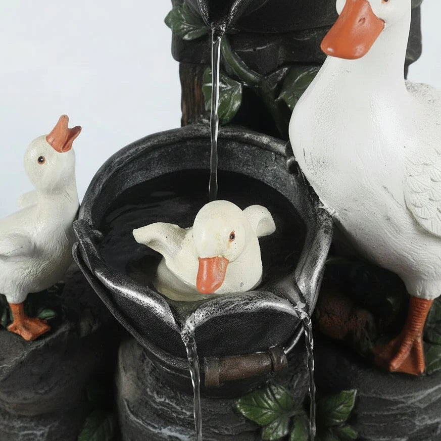 Garden Figurine Duck & Squirrel Weather-Resistant Resin