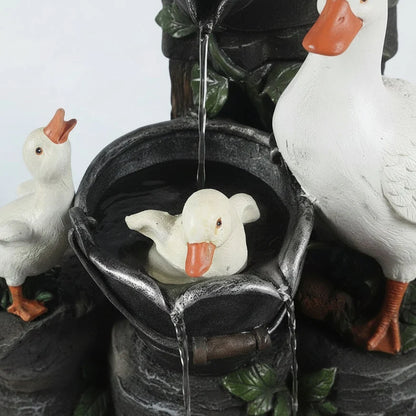 Garden Figurine Duck & Squirrel Weather-Resistant Resin
