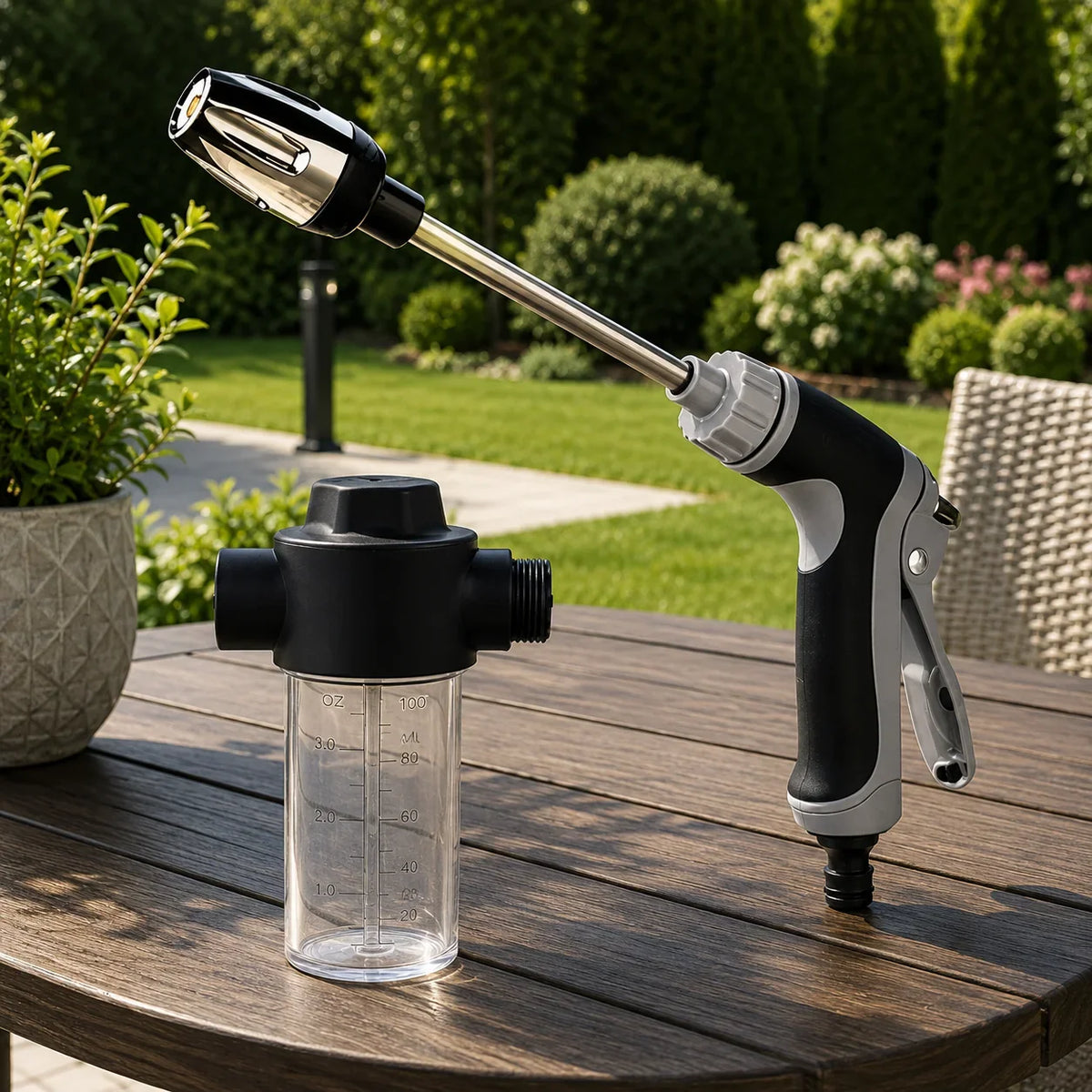 Garden Hose Spray Gun High-Pressure Foam Cannon 1L Tank