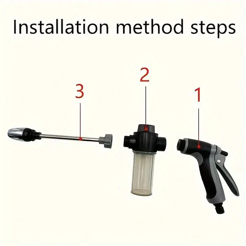 Garden Hose Spray Gun High-Pressure Foam Cannon 1L Tank