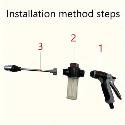 Garden Hose Spray Gun High-Pressure Foam Cannon 1L Tank