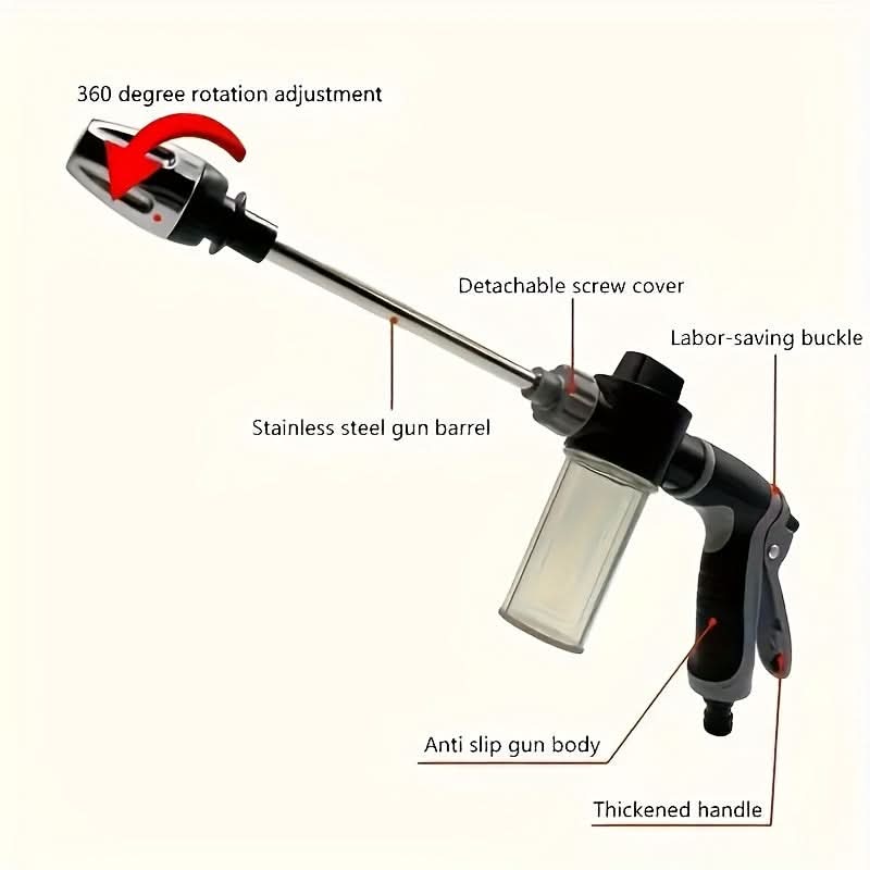 Garden Hose Spray Gun High-Pressure Foam Cannon 1L Tank