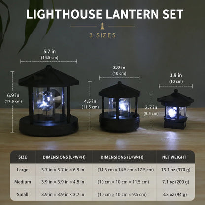 Garden Light Solar-Powered Rotating Beacon Automatic Dusk Lighting
