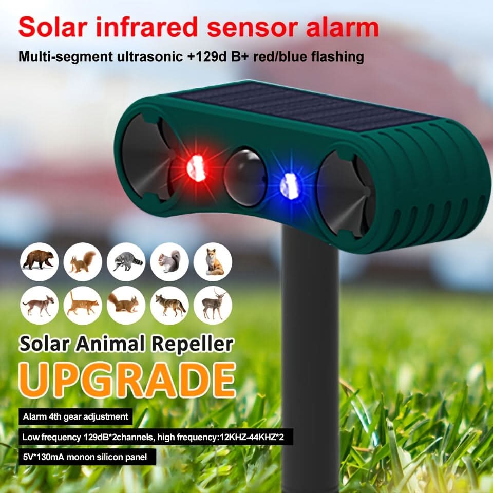 Garden Pest Repellent Motion-Activated Ultrasonic Weather-Resistant