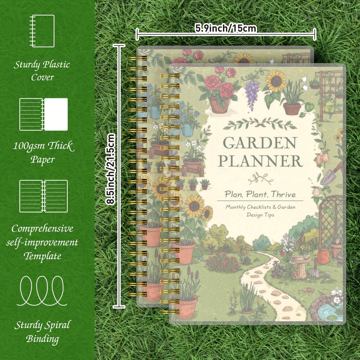 Garden Planner A5 Undated Plant Care Tracker