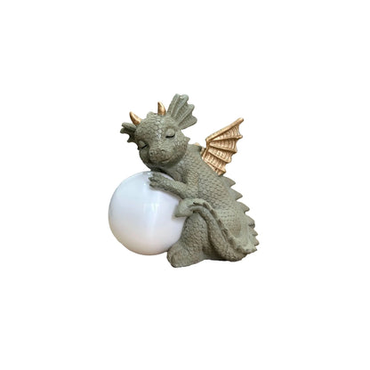 Garden Statue Dinosaur Solar-Powered Moonlight Glow Resin