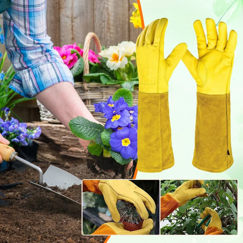 Gardening Gloves Thorn-Resistant Breathable Extended Wrist Coverage