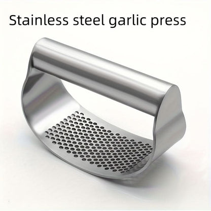 Garlic Press Ergonomic Stainless Steel Curved Pressing Head
