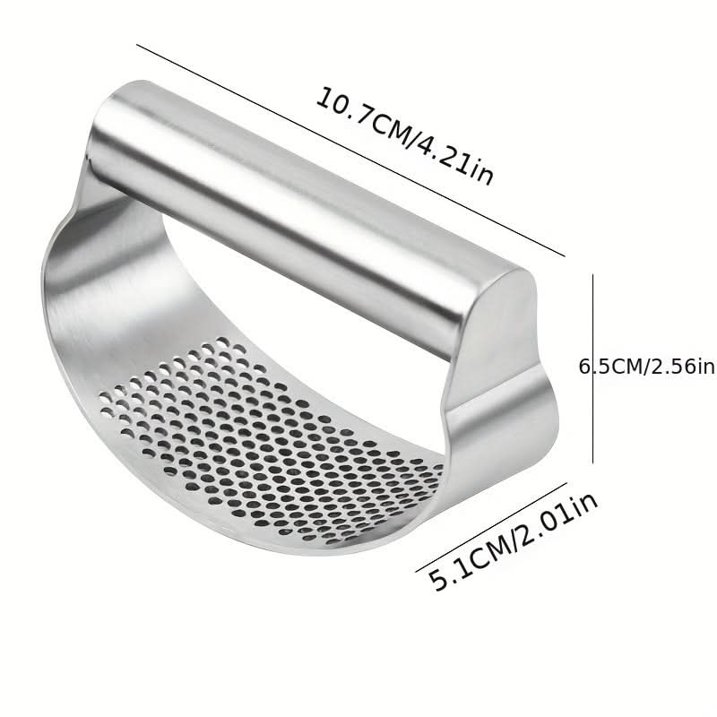 Garlic Press Ergonomic Stainless Steel Curved Pressing Head