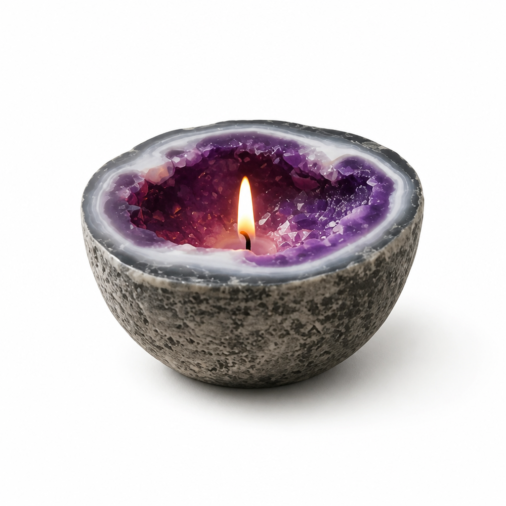 Geode Bowl Flicker-Free Natural Wax Candle