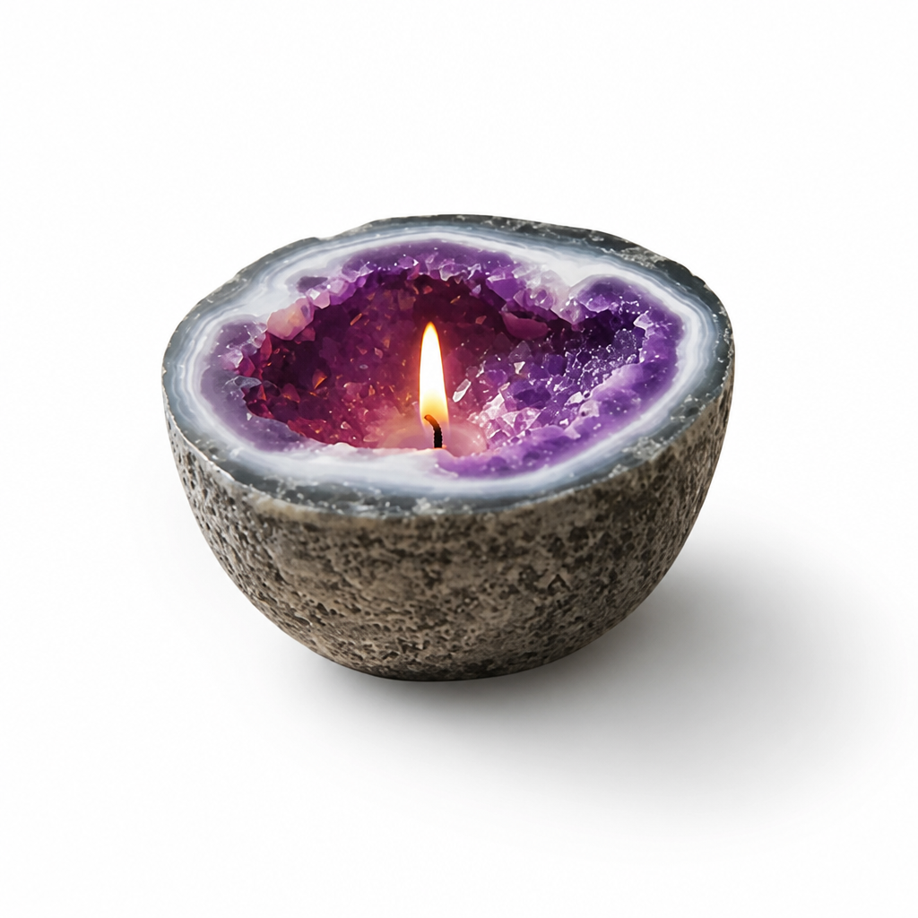 Geode Bowl Flicker-Free Natural Wax Candle