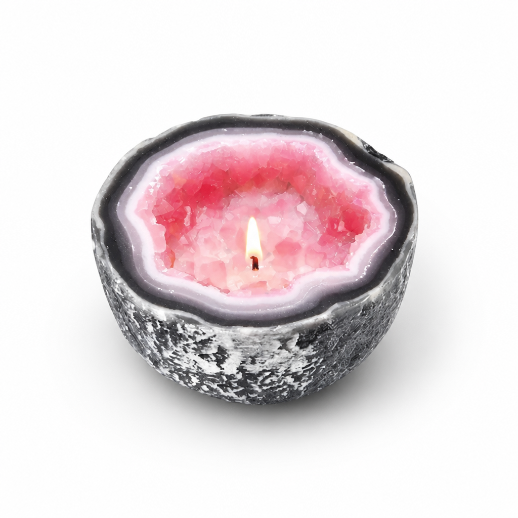 Geode Bowl Flicker-Free Natural Wax Candle