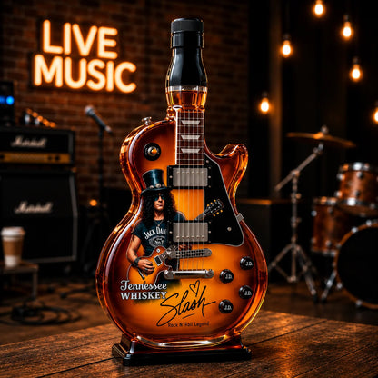 Glass Decanter Guitar-Shaped Decorative Design