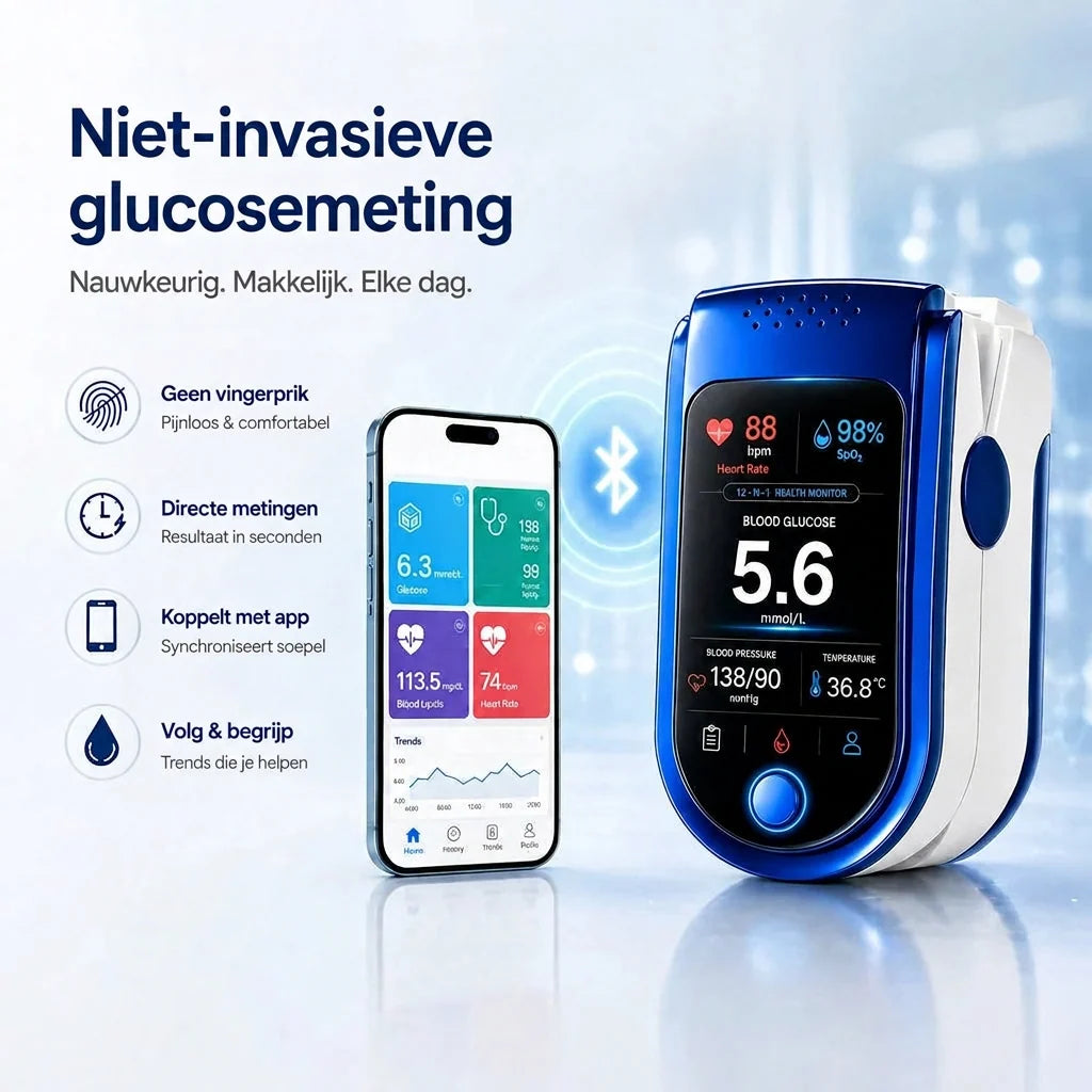 Glucose Monitor Non-Invasive Needle-Free