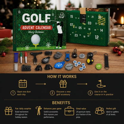 Golf Advent Calendar 24-Day Countdown With Accessories